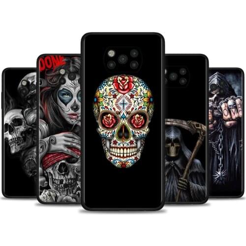 Horrible Skull Skeleton Capa for Mi POCO X3 F3 GT Note 10 Pro Lite Case For Poco X3 NFC M3 Pro M3 F3 F1 Caso For Xiaomi CC9 Pro