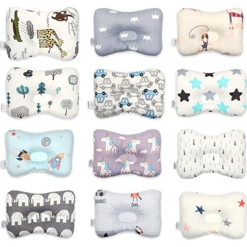 Baby Four Seasons Anti-Partial Head Cushion Pillow Newborn Pillow Animal Printed Cotton Child Head Protection Pillow Sleep Posit