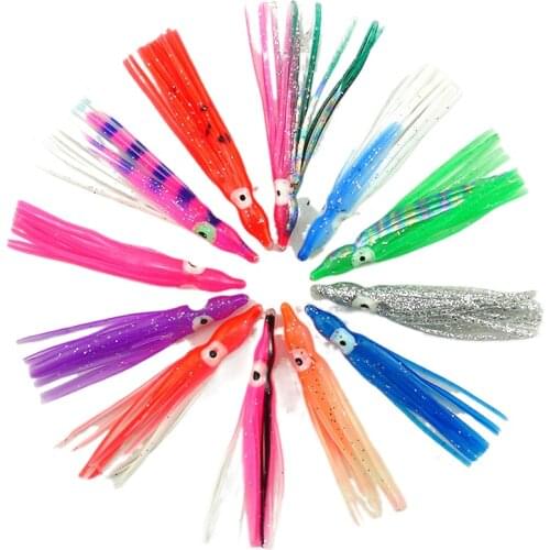 Fishing Bait Luminous Soft Sub Mixed Color Squid Sea Fishing Bionic Luer Stereoscopic Fish Eye Color random, mind not to shoot