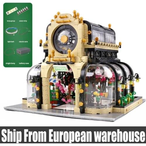 Mould King 16019 MOC Streetview Toy Model Bontanical Garden With Led Lights Set Building Blocks Bricks Kid Christmas Gift