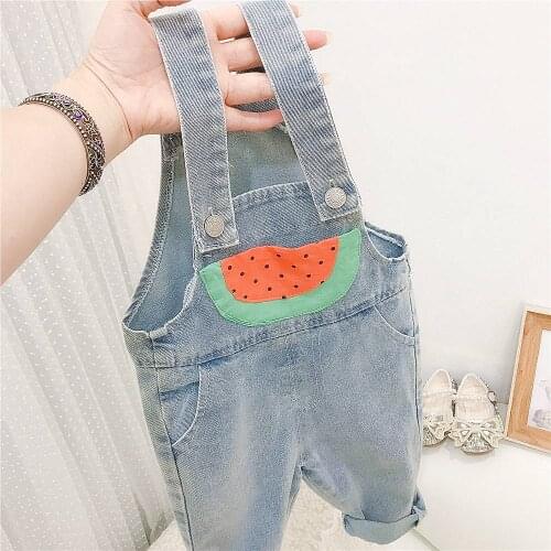 Sweet Girls Kids Princess Jeans Pant Autumn Children Baby Denim Overalls Pants Trousers ADK392