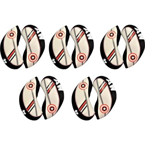 Set of 10 Premium Golf Iron Club Head Covers Neoprene Iron Putters Headcover Protector Accessory for Women Men