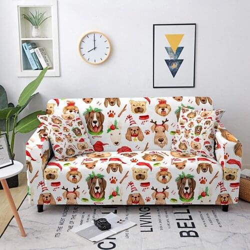 2021 New Christmas Sofa Decor Elastic Sofa Cover For Living Room Stretch Couch Cover Santa Claus Sofa Slipcover Sofa Protector