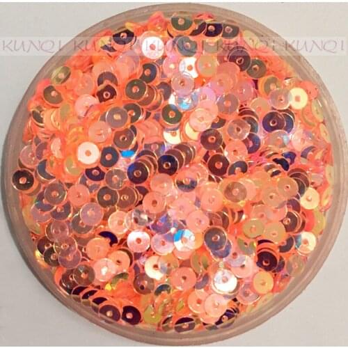 New!! 4mm Flat Round NIce Color Loose Sequin Sewing,Wedding Craft,Women DIY Garment Accessory Transparent Golden Orange