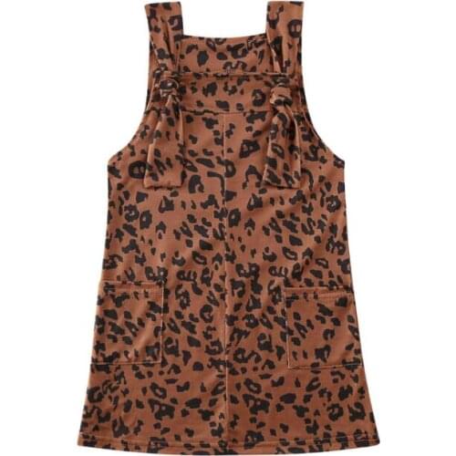 Baby Girl Clothes 2020 Spring Toddler Kid Baby Girl Clothes Leopard Suspender Bib Braces Dress Outfit 2-6Y