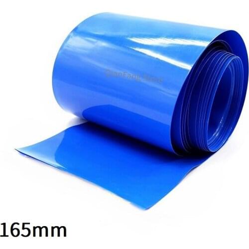 PVC Heat Shrink Tube 165mm Width Blue Protector Shrinkable Cable Sleeve Sheath Pack Cover for 18650 Lithium Battery Film Wrap