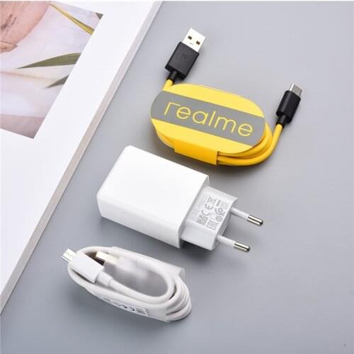 Realme 5V 2A EU Wall Charger Adapter 100CM USB Micro/Type C Fast Charging Cable For Ralme 7 6 6i 5 3 X Pro C3 C15 Redmi S2 4 4A