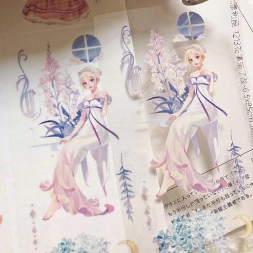 Fairy Flower Girl Washi Tape for Card Making Bullet Journal DIY Scrapbooking Label Sticker