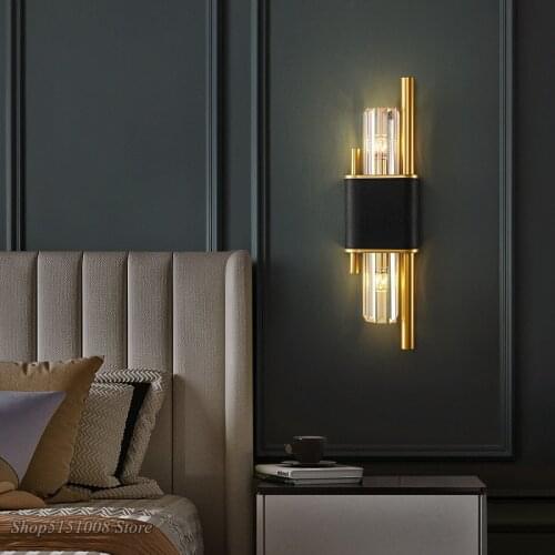 Modern Nordic Led Crystal Wall Lamp Light luxury For Bedroom Living Restaurant Study Bedside Light Decorate Home Wall Lamps