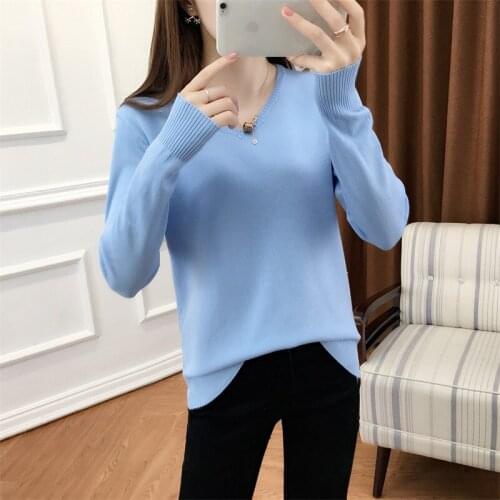 20 sweater women new Autumn Winter women sweaters fashion V-neck cashmere sweater women knitted sweater pullover Plus Size tops