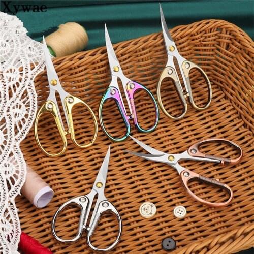 Warped Head Embroidery Angled Scissors Needlework Thread Cutting Manicure Vintage Small Scissor Sewing Fabric Cross Stitch Tools