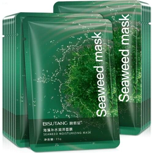 5pcs/lot Seaweed Moisturizing Mask Shrinkage Pores Moisturizing and Effective Replenishing Surface Film Skin Care Products