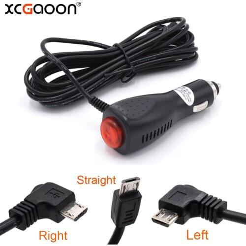 XCGaoon 10 Piece 5V 2A Micro USB Car Charger With Switch for Smartphone Car DVR Camera GPS input 12V 24V Cable 3.5meter 11.4ft