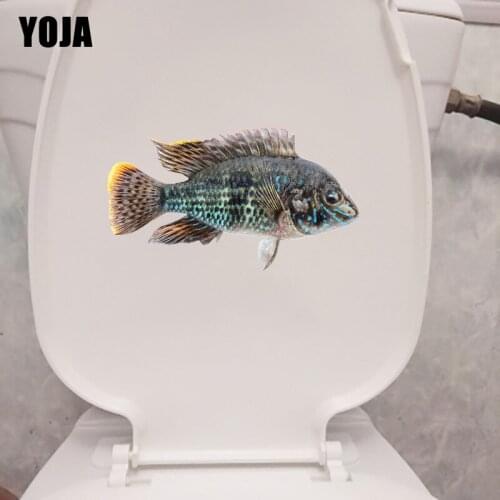 YOJA 25.5×14.5CM Cichlid Creative Bathroom Toilet Decoration Decals Personality Wall Stickers T1-3186