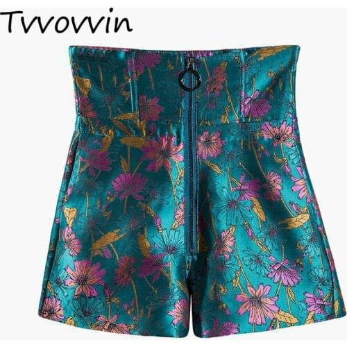 TVVOVVIN Woman High Waist Slim Womens Zipper Embroidered All Match Short Sexy Shorts Summer 2020 Black New AS021