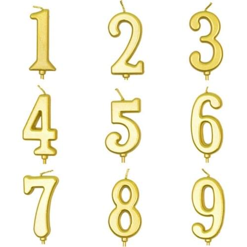 Gold Number Candles for A Cake Party Cake Topper Candle Kids Baby Birthday Annivesary Party Decoration