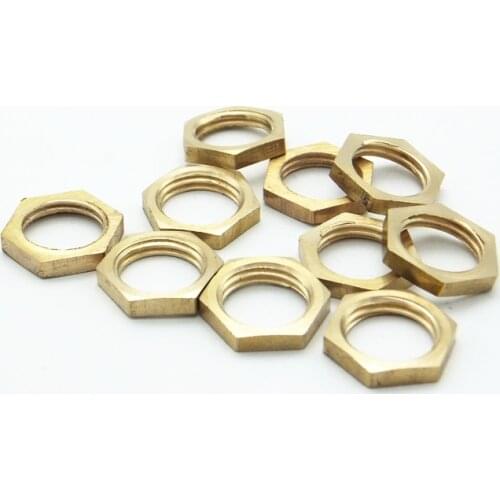 10PCS Brass Hex Lock Nuts Pipe Fitting 1/4" BSP Female Thread
