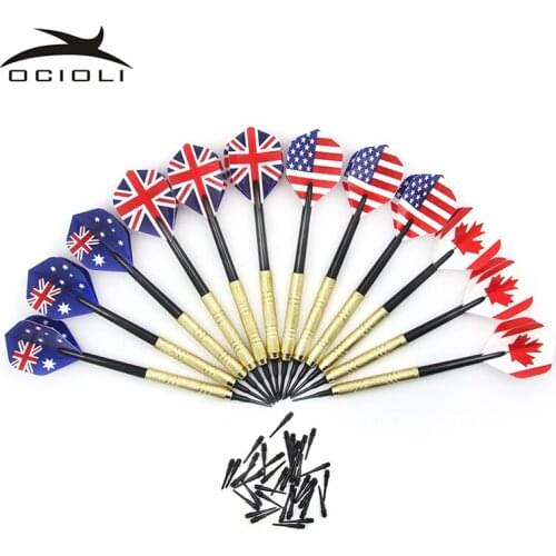 12 Pcs Plastic Professional Soft Tip Darts with 36 Dart Tips Four Kind Nice Flights Set Needle Replacement for Electronic Dart