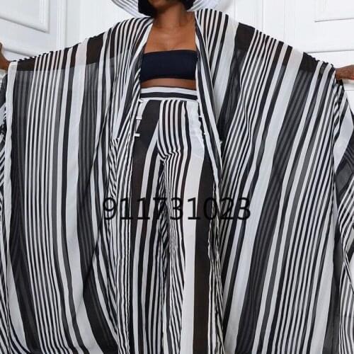 2021 African Dashiki New Fashion Two Piece Suit 2 Piece Set Women Africa Clothes Long Tops and Wide Pants African Clothes