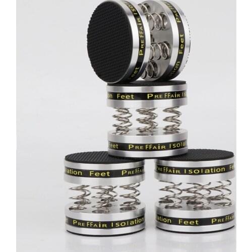 4xPreffair Insolation Feet Silver Aluminum Spring Speakers Spikes Isolation Stand for HiFi Amplifier/Speaker/Turntable/Player