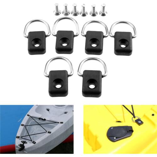6 Pcs Nylon & Stainless Steel Kayak Boat Canoe Repair D Rings Fitting With Screw Fishing Rigging Bungee Rowing Boats Accessories
