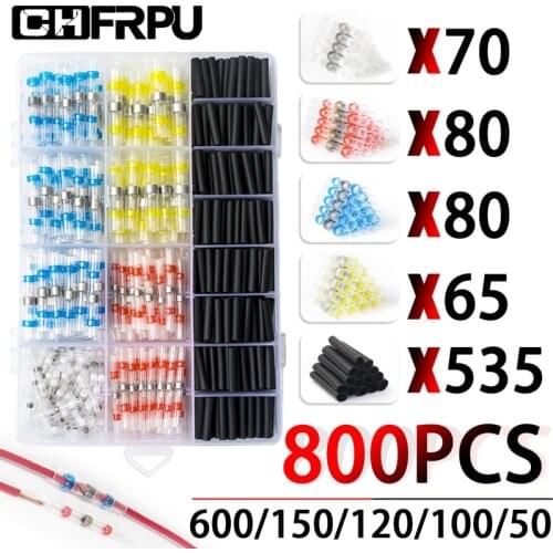 800/600PCS boxed Seal Waterproof welding heat shrinkable wire connector soldering sleeve wire terminal kit marine insulation
