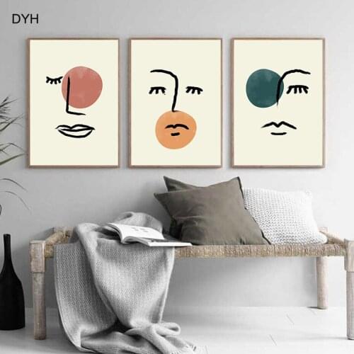 Abstract Surreal Face Portraits Wall Art Prints Poster Canvas Painting Contemporary Art Mural Living Room Decoretion