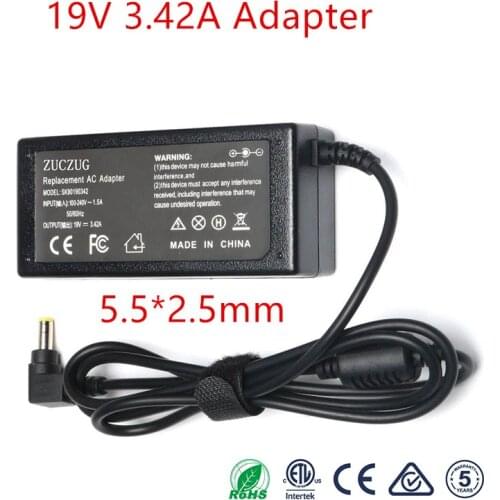 Power Supply 19V 3.42A 5.5X2.5mm Laptop Charger AC Adapter Power Supply DC 19 V Volt Charge Notebook 5.5*2.5 65W B450 B550 B560