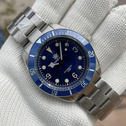 Steeldive Diver Men Watch Stainless Steel NH35A Automatic Mechanical Sapphire Glass Steel Bracelet Luminous Water Resistant 200M