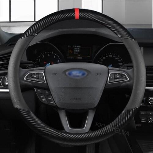 Car Steering-wheels Cover 37 38cm 15" for Ford Grand C-Max Fiesta Figo Fusion Mondeo Focus GT Ka Mustang Taurus Ranger Edge