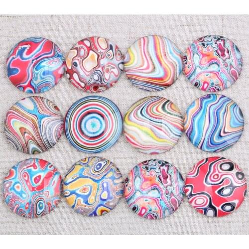 Onwear Mixed pattern color photo round handmade glass cabochon 10mm 12mm 16mm 20mm 25mm diy jewelry making findings