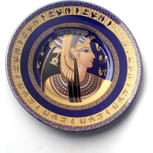 1PC High quality Plate Decorative Plate Ceramic Wall Decor Wall Plate Egypt Style Art Plate