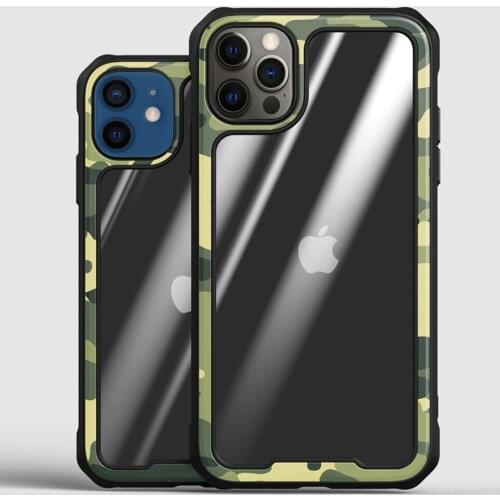 For iPhone 12 Pro Max Camouflage Case,PC TPU Ultra Hybrid Comfort-Grip Protective Case Cover Support Wireless Charging