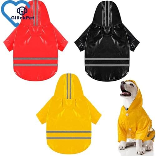 Dog Raincoat Outdoor Puppy Pet Rain Coat S-XL Hoody Waterproof Jackets PU Raincoat for Dogs Cats Apparel Clothes Wholesale