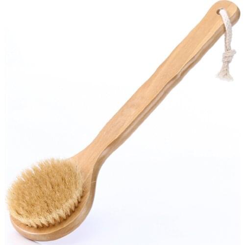 Brand New Handle Bath Shower Brush Body Back Brush Tool Bathroom Spa Wooden Handle Scrubber Exfoliating Wall-mounted Skin Brush