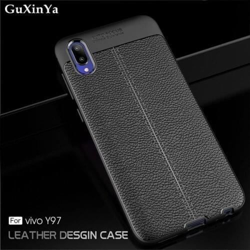 GuXinYa For Vivo Y97 Cases For Vivo Y97A Phone Cover Luxury Leather ShockProof TPU Protective Case For Vivo Y97 Y97A Funda Shell