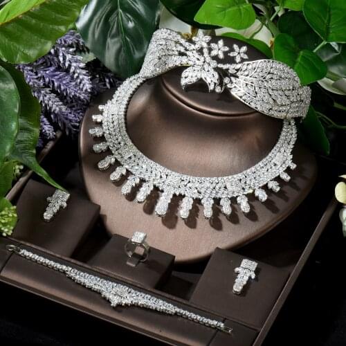 HIBRIDE New Design Women Jewelry Sets Luxury Tiaras Crown Full CZ Necklace Bridesmaid Dress Accessories Jewellry Sets N-1636