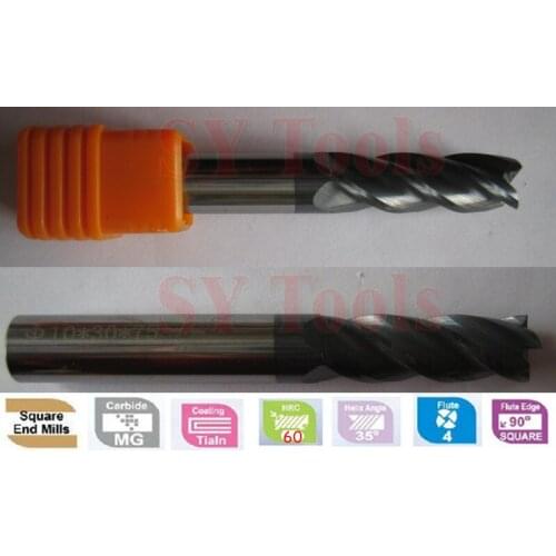 10mm hrc60 D10*25*D10*75 Four Flutes flat endmill Tools Carbide CNC End mill Router bits