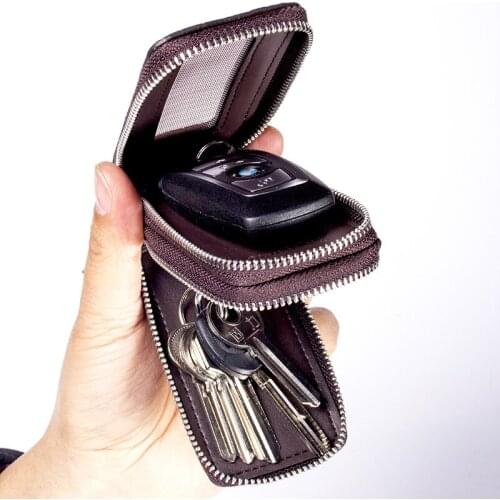 Leather key case cover for man Waist hanging Multifunction Large capacity Car key pack bag for BMW E60 E46 E90 KIA Ford GOLF