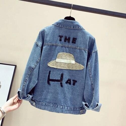 New 2021Denim Jacket Female Student Embroidery Loose Outwear Feminine BF Spring And Autumn Tops Fashion Jeans Coat Ladies L481