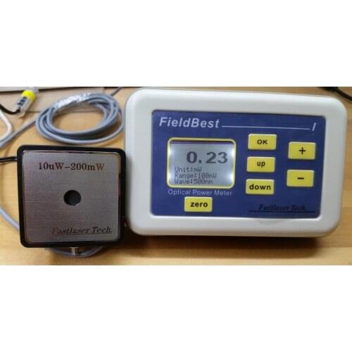Laser Power Meter Full Wavelength High Precision 200mW Range 10uW Resolution