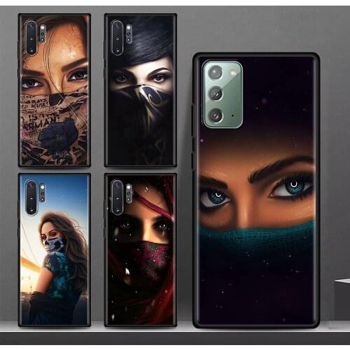 Masked Beautiful Girl For Samsung Galaxy Note 10 Lite 20 Ultra S21 Plus S20 FE 8 9 Soft Phone Case S10 A71 A51 Black Back Cover