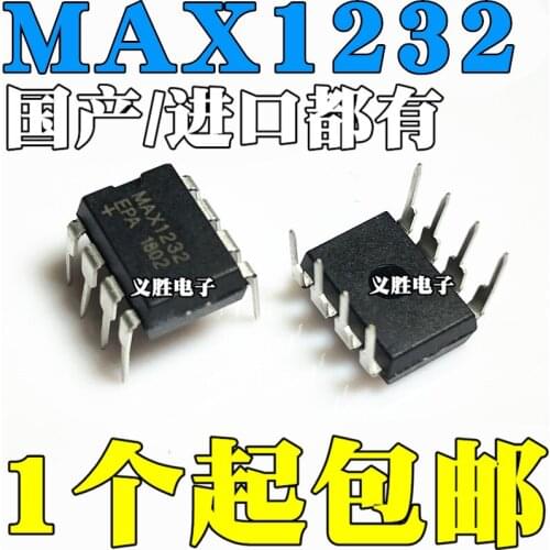 New and original MAX1232CPA MAX1232EPA DIP8 Transceiver DIP8 encapsulation, transceiver chip, integrated circuit IC