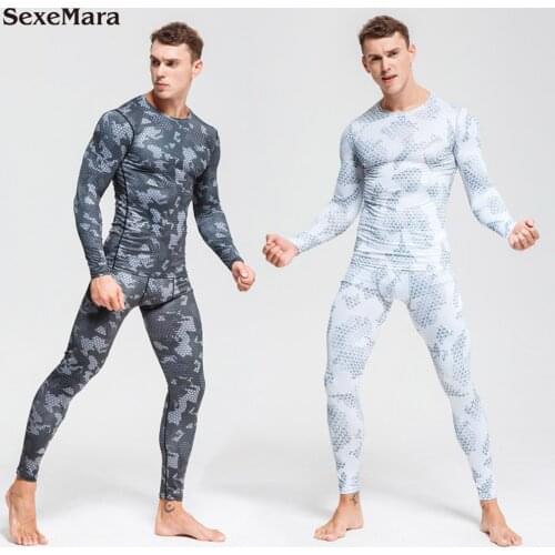 New Compression Tracksuit Fitness Tights Camouflage Running Set T-shirt Leggings Mens Sportswear Gym Sport Suit Shirt Kit