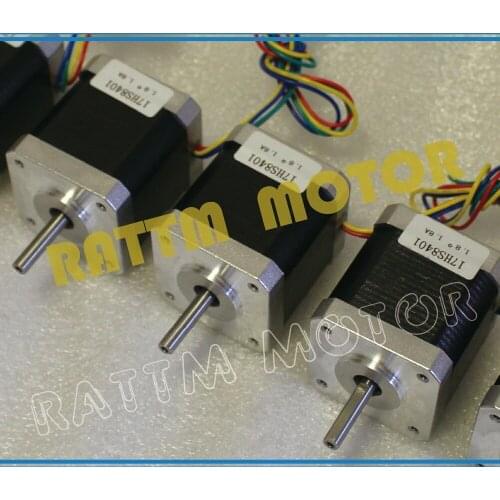 Rattmmotor 3PCS / lot 4-leads Nema17 Stepper Motor 42 motor 17HS8401 1.8A CE ROSH ISO CNC Laser Grind Foam Plasma Cut