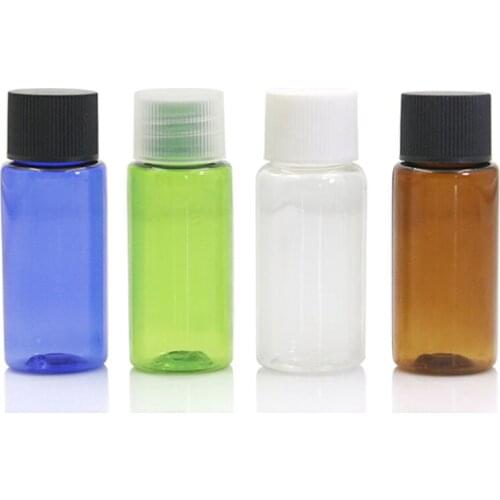 Empty Plastic Bottle 15ml Cosmetic Packaging Empty Plastic Container Transparent Plastic Bottle White Rotating Cap Bottle 50pcs
