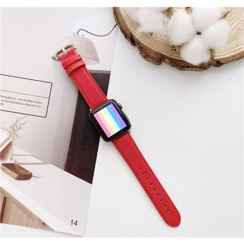 Newest Genuine leather loop strap for apple watch band 6 SE 42mm 44mm For iwatch SE wristband 4 3 2 38 40