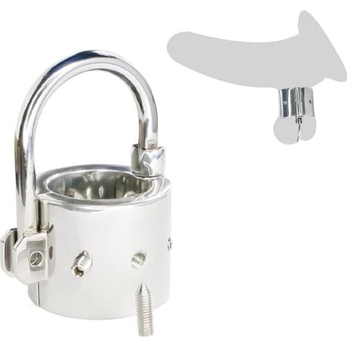 Stainless Steel Ball Stretcher Loadweight lock with Spikes Erotic Chastity Device cock Prison BDSM Sex Toys for Men Couple C048