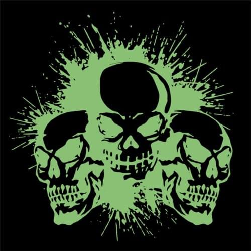 Skulls head Patches for Clothing Luminous Badge Heat transfer printing Noctilucent Patch Clothes Fluorescence Stickers Gifts