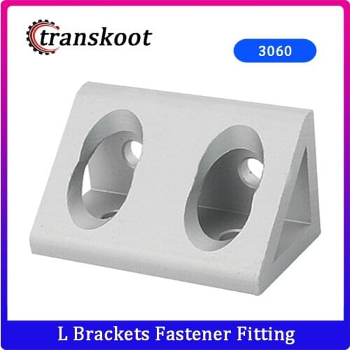4 hole Inside Guesset Corner Angle L Brackets Fastener Fitting Round Hole for 3060 30x60 Aluminum Profile Extrusion 3060